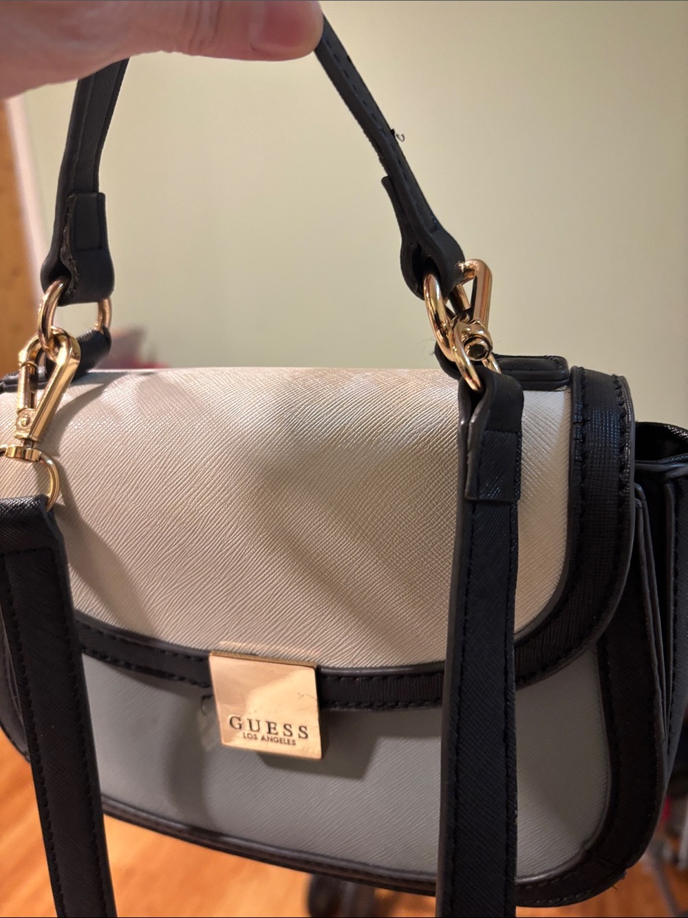 GUESS Black, White and Gray Colorblock Crossbody Bag
